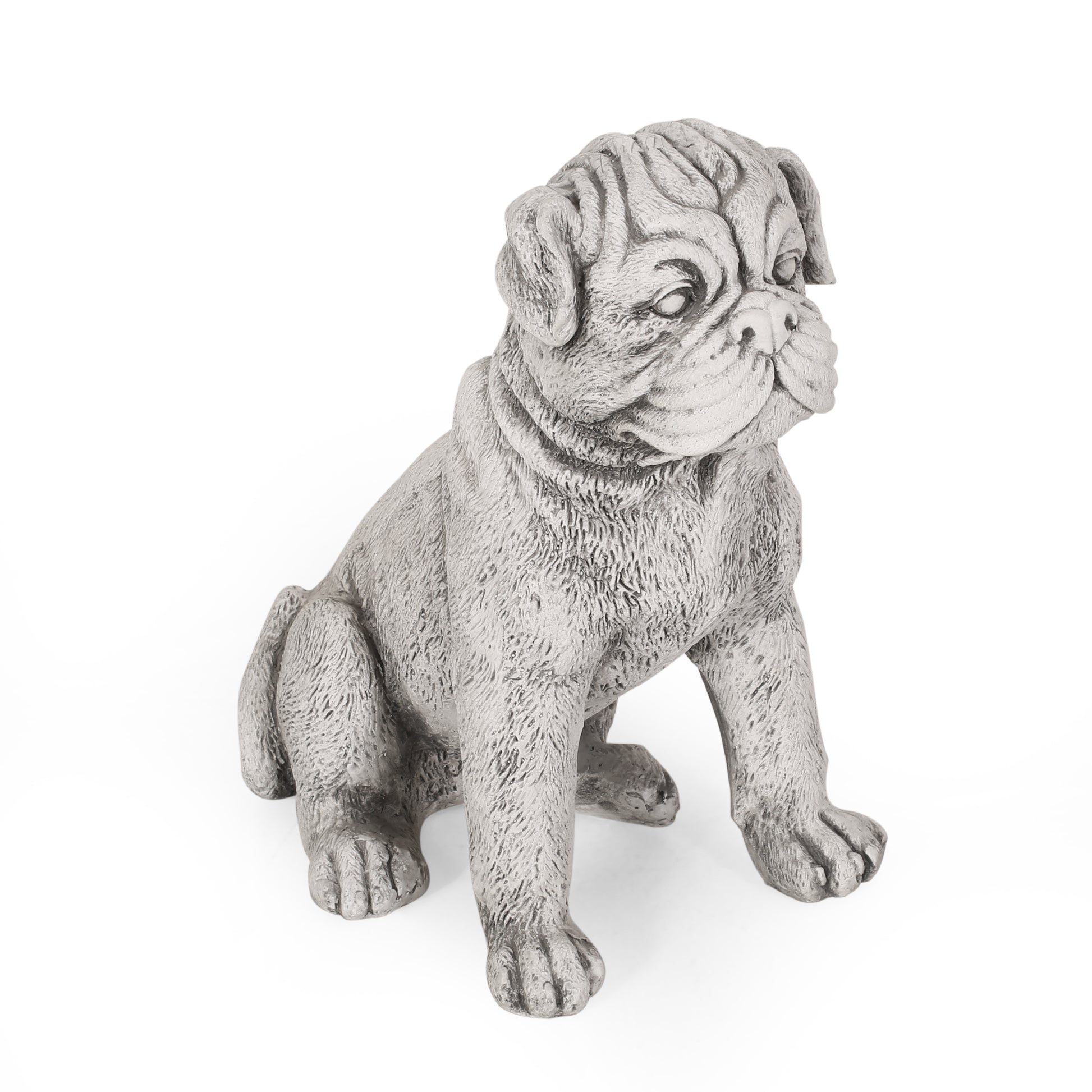 Dog Animals Weather Resistant Concrete Garden Statue Antique White Magnesium Oxide