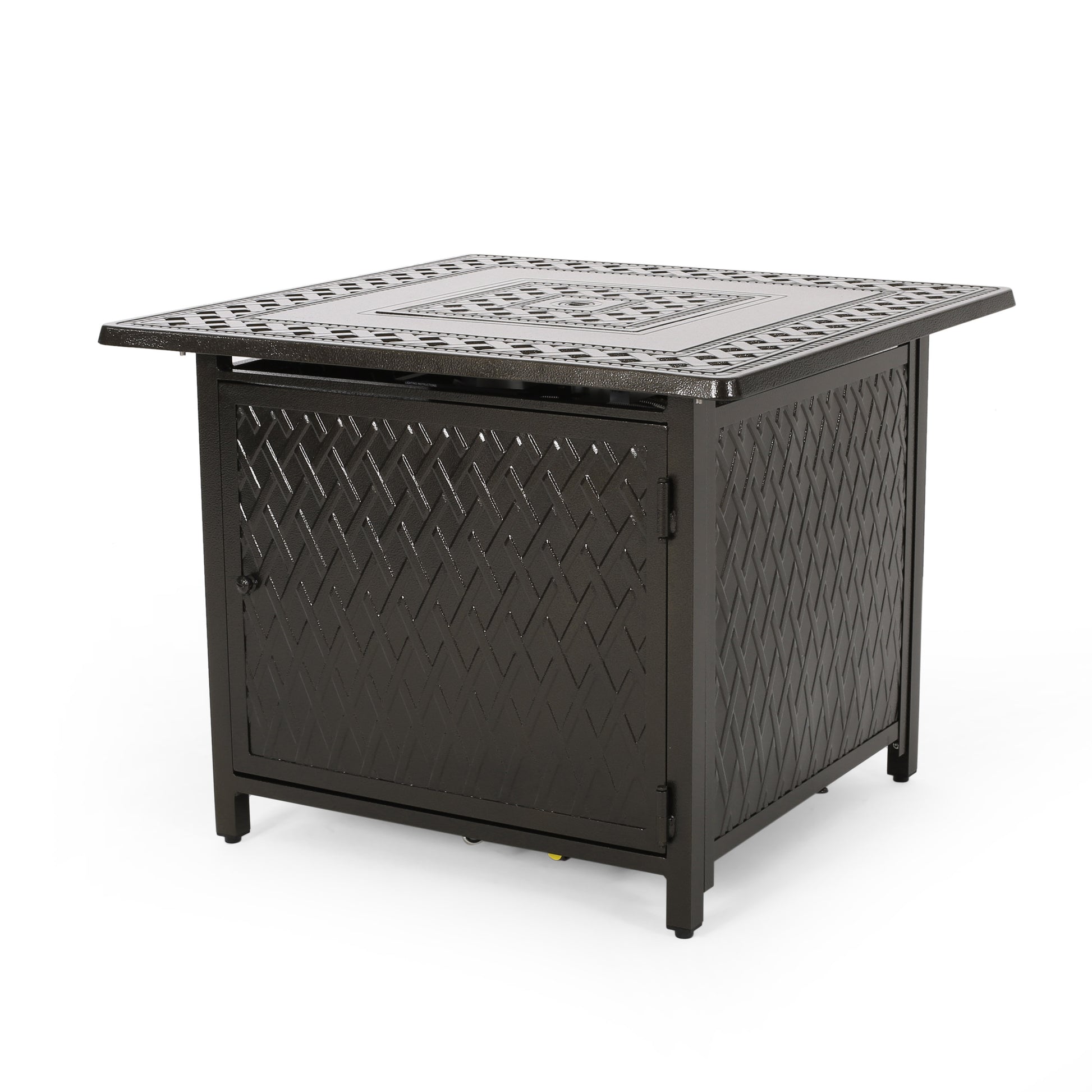 Amherst 32" Square Firepit 37,000 Btu Bronze Metal Aluminium