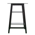 Avery Metal Glass Sawhorse A Frame Writing Desk Black Black Iron