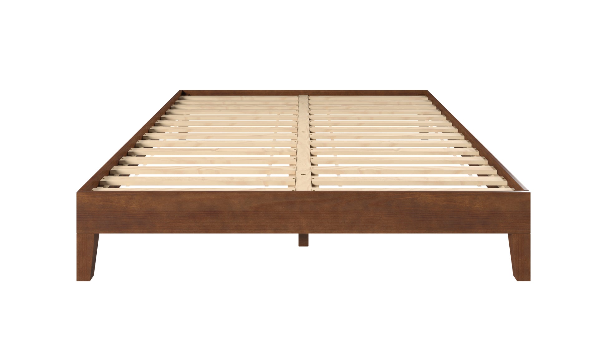 Nix Queen Platform Bed Natural Queen Dark Brown Wood