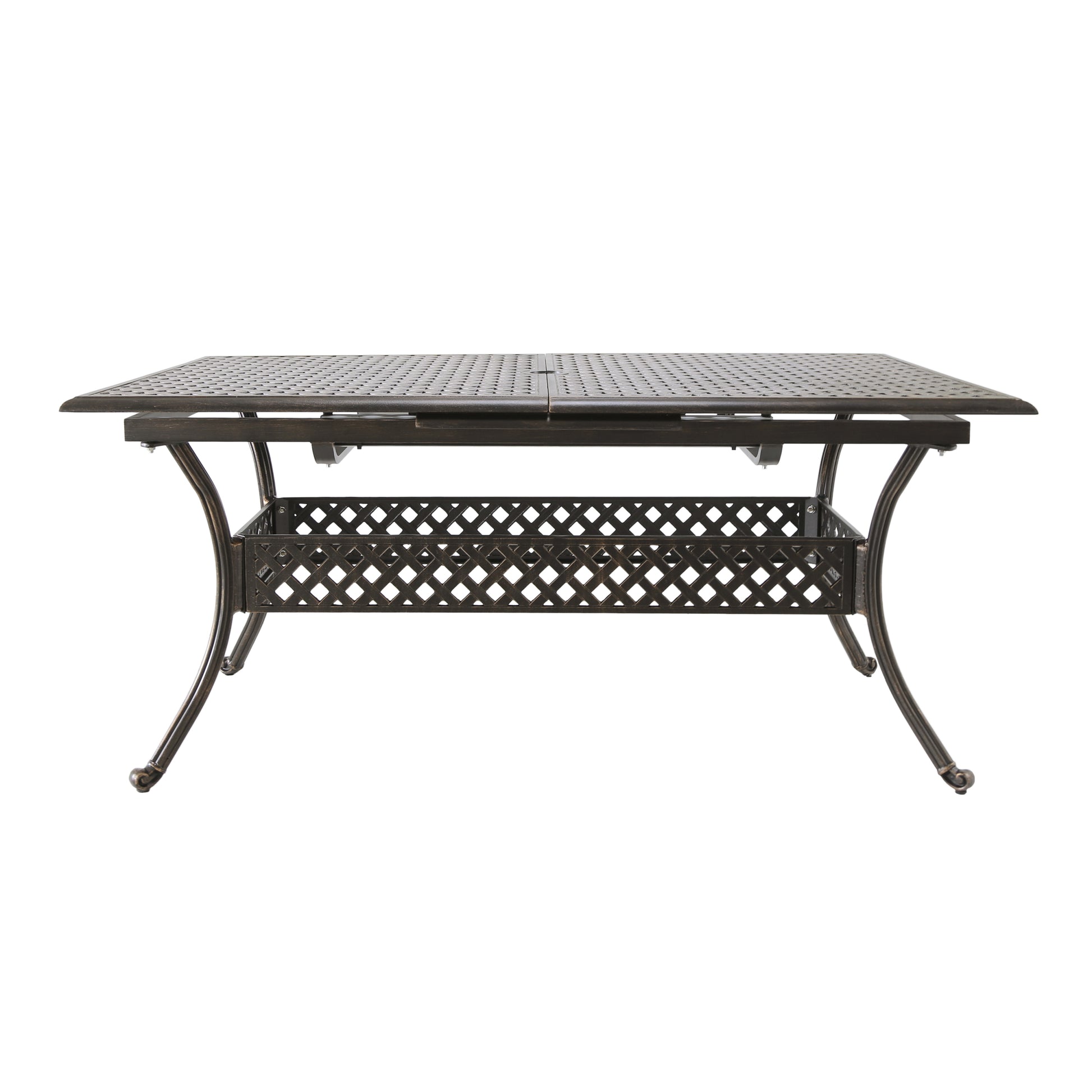 Abigail Cast Expandable Dining Table Natural Aluminium