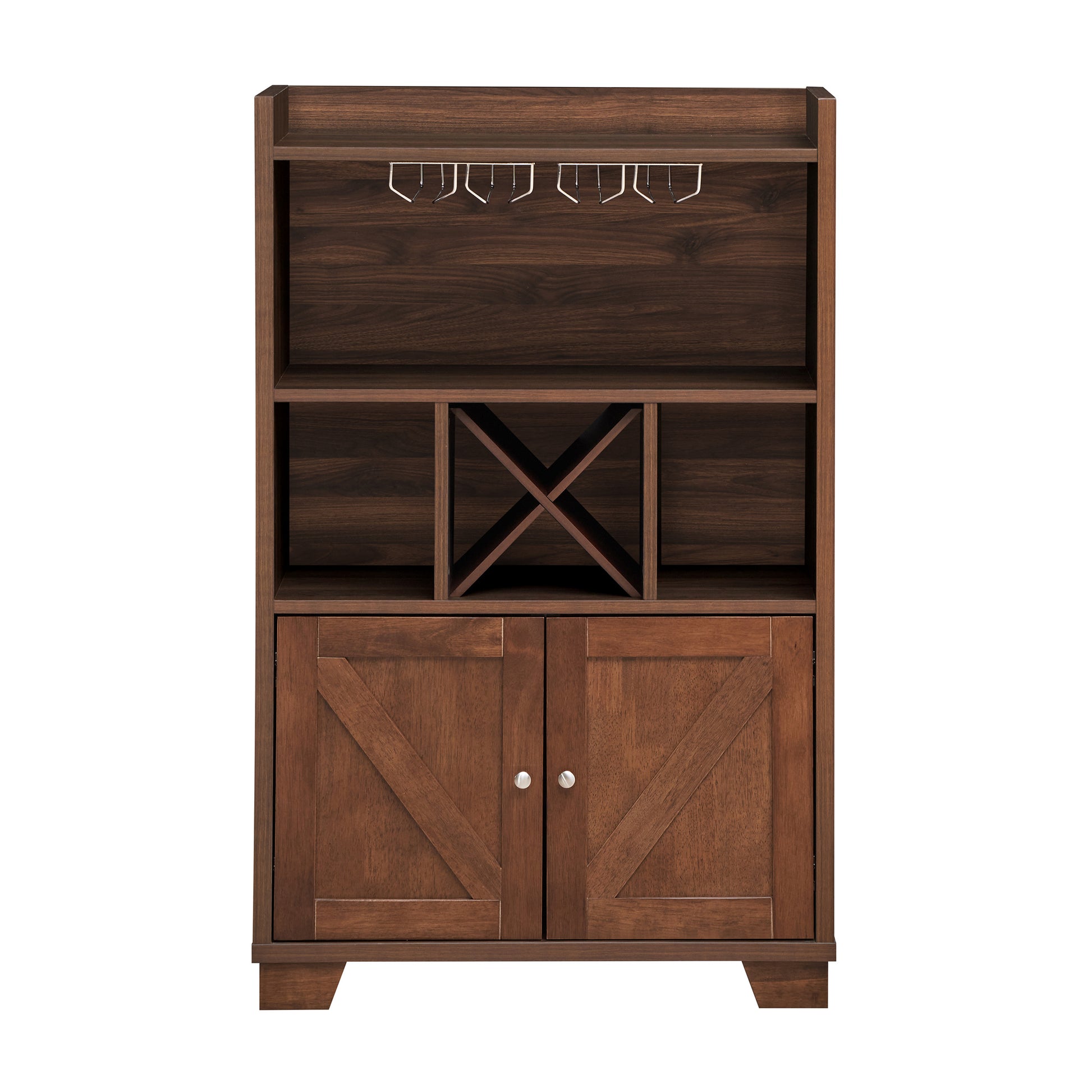 Monita Wine Cabinet Walnut Rubber Wood