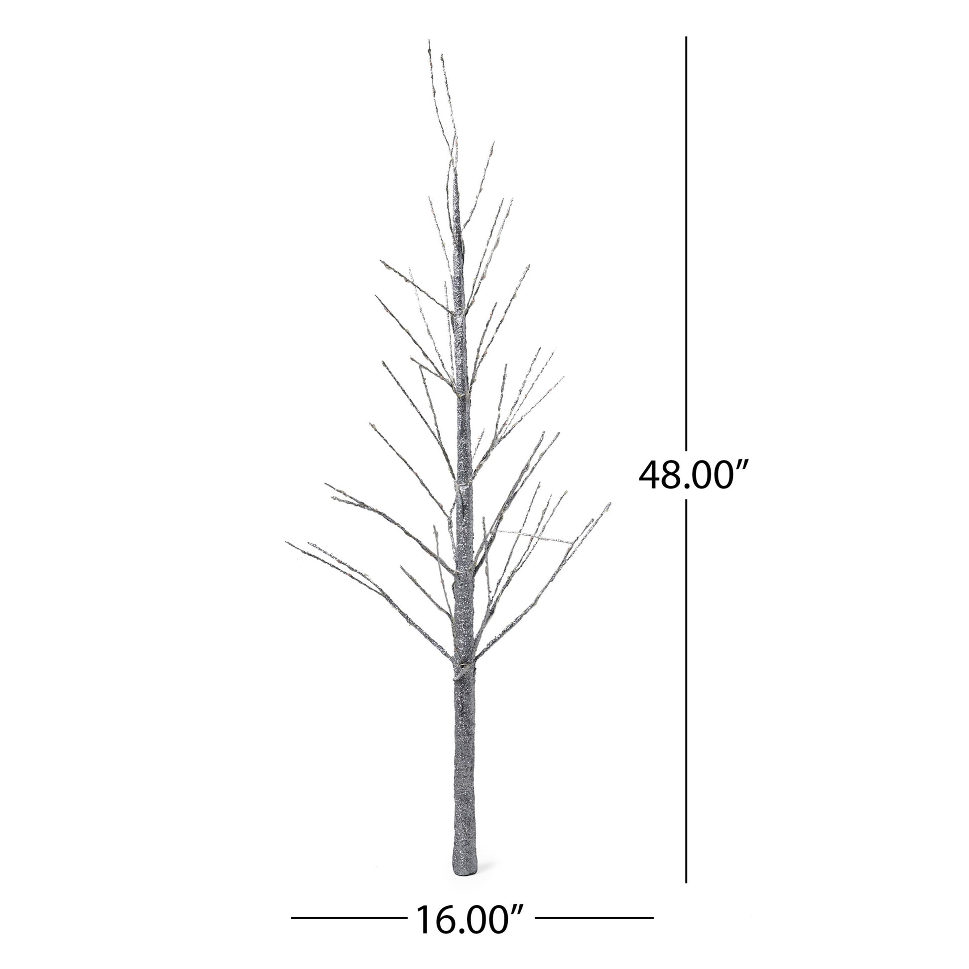 4Ft Paper Led Tree Silver Iron